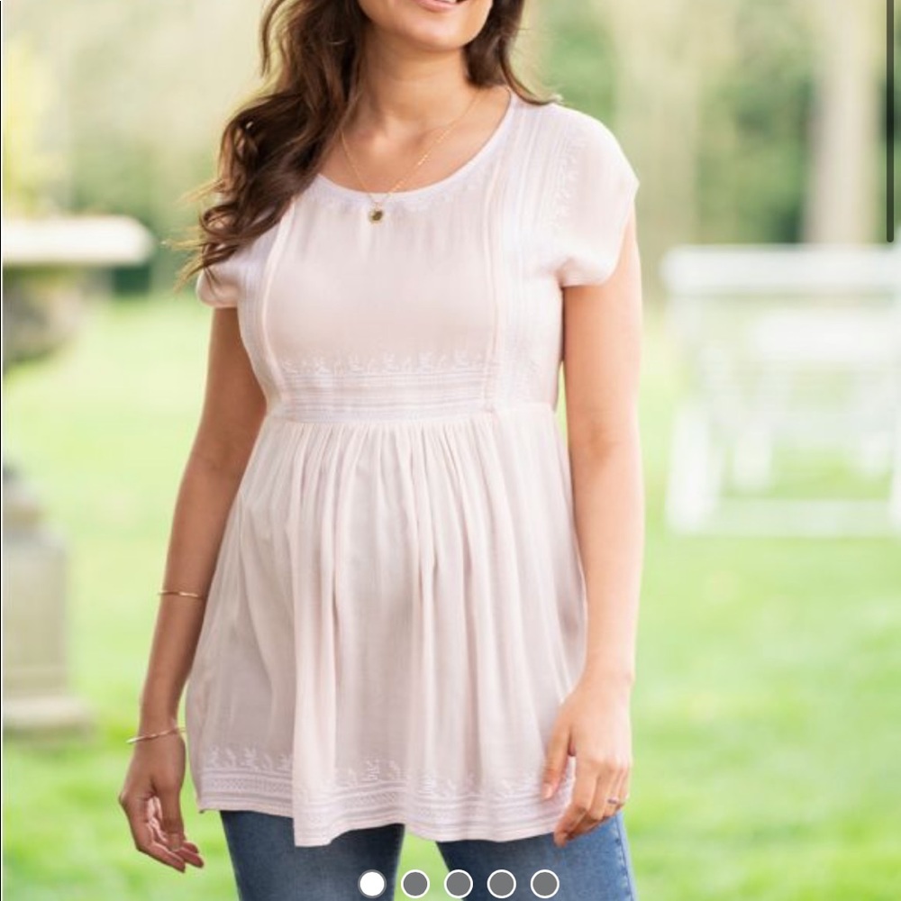 Seraphine - Embroidered Maternity and Nursing Top